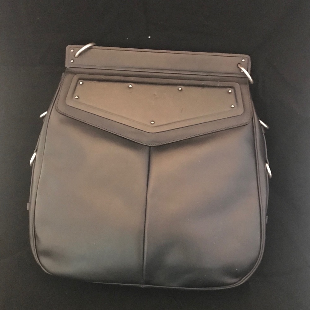 Black leather ysl yves saint laurent bag purse